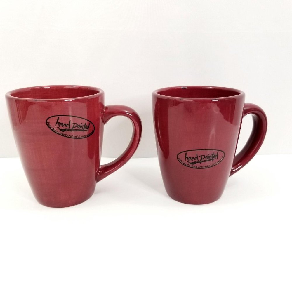 Ciao Burgundy Coffee Mugs by Artimino Set 2 Cups